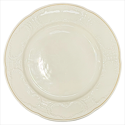 Teller flach 30,5 cm creme mit Goldrand _Salzburg__top